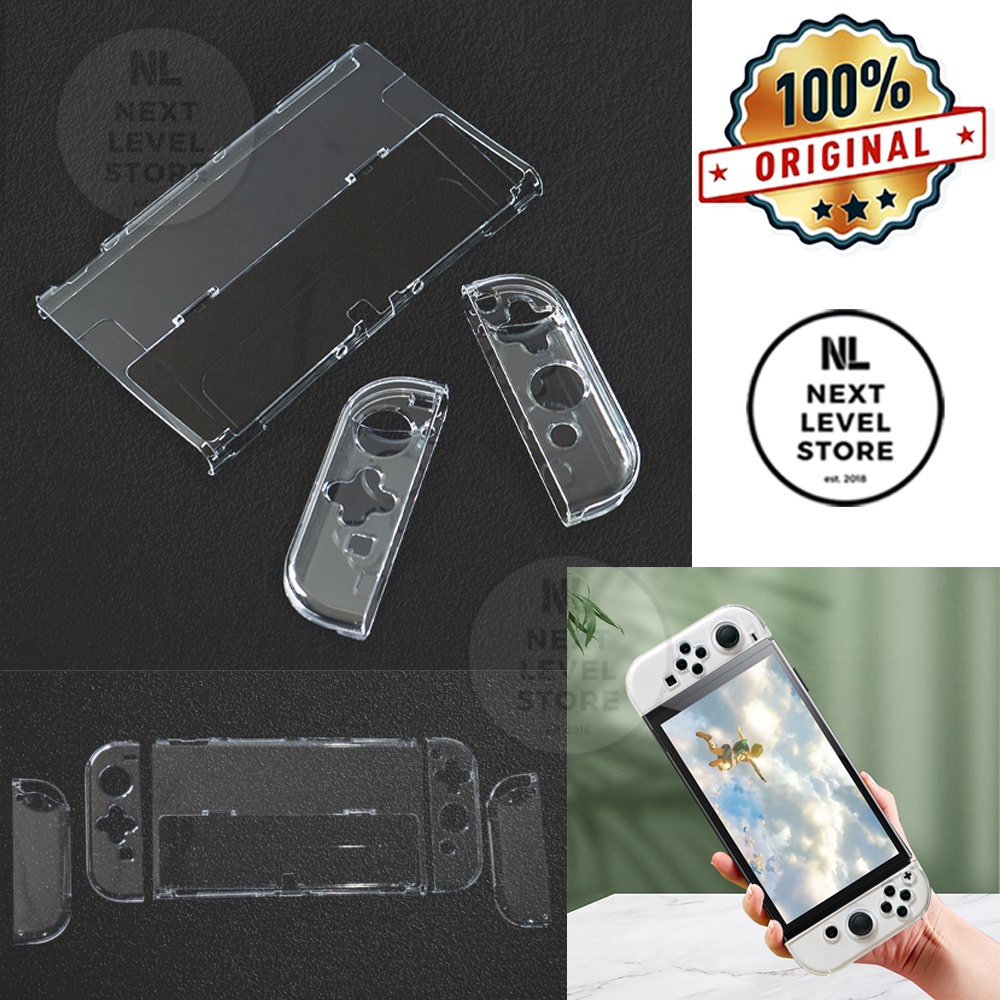 Full Hard Crystal Case Nintendo Switch OLED Clear Original - Akitomo - 4 Pilihan Warna - Pilih di VARIASI