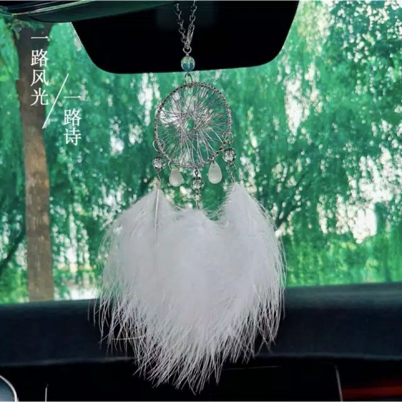 DREAN CATCHER // Gantungan ornament spion mobil dream catcher bulu Dream Catcher LED Bulu Premium Unicorn Pastel Hiasan Dekorasi Rumah Kamar