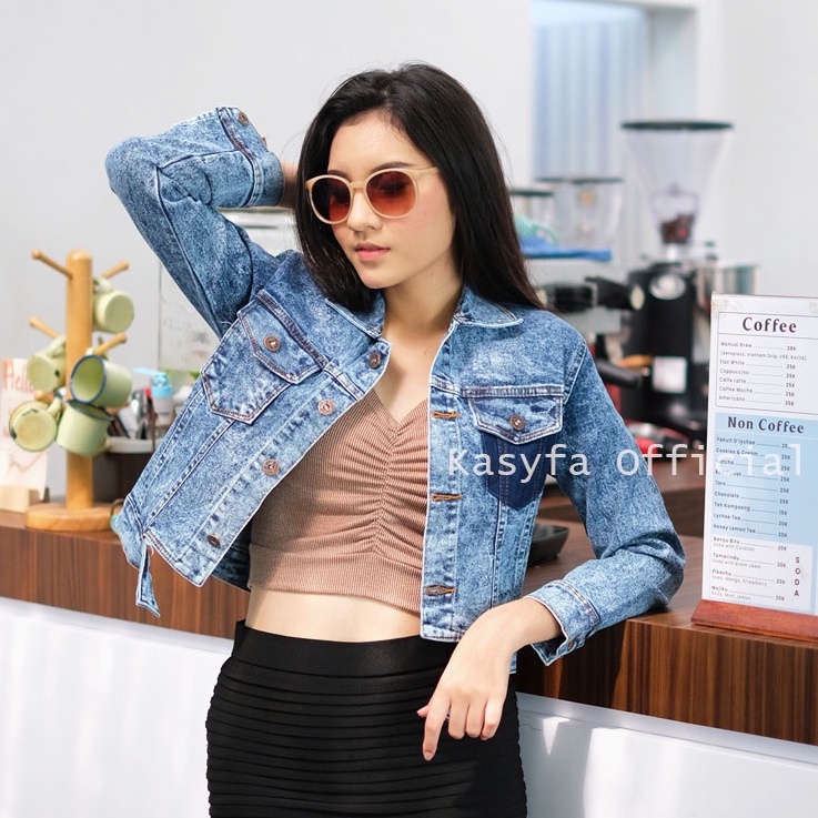 BELLA SNOWASH JEANS JAKET CROP