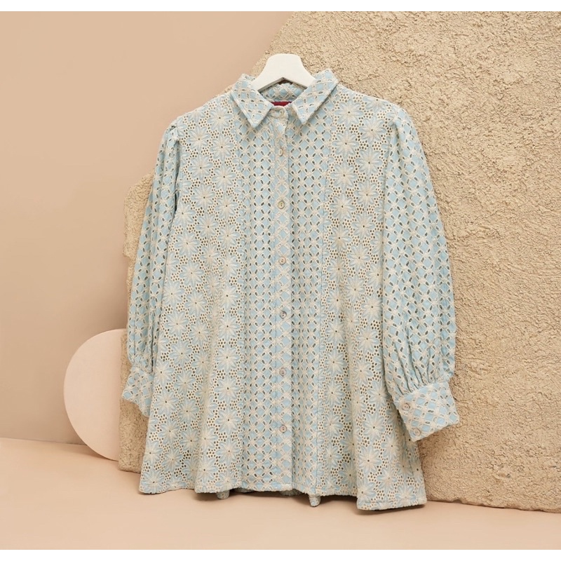 benangjarum Sienna Shirt In Blue Size M New Bukan preloved