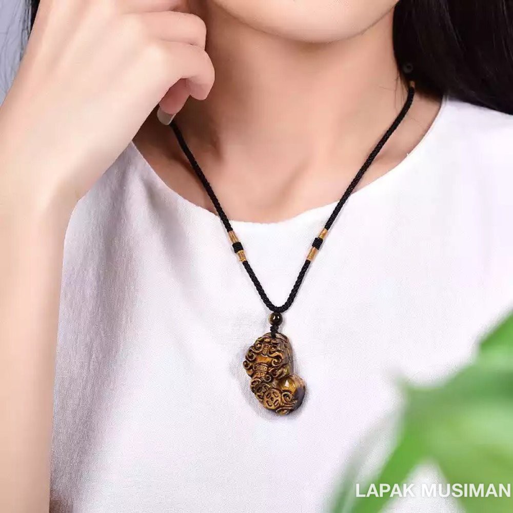 [Bayar di Tempat] KALUNG PIXIU BATU BIDURI SEPAH TIGER EYE ASLI ORIGINAL