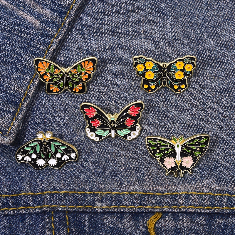 Bros Pin Desain Kartun Bunga Butterfly Untuk Aksesoris Pakaian