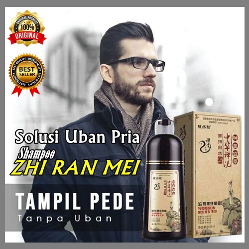 BEST SELLER Zhi ran mei shampo uban obat penghitam rambut putih alami pria shampoo semir herbal Orig