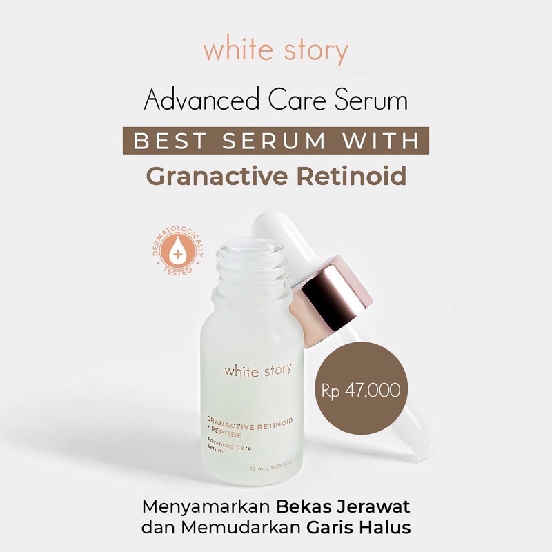 WHITE STORY Advanced Care Serum Indonesia / Brightening Acne Hydrating Soothing Exfoliating Peeling / Facial Wash Toner Essence Day Night Underarm Eye Cream Gel Clay Mask Masker Wajah Cleanser Cleansing Moisturizer Body Scrub Soap Face Oil / Paket Lengkap