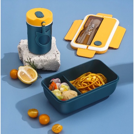 [ Cinicini ] Lunch Box Gagang Kotak Bekal Makanan Warna [ J-003 ]