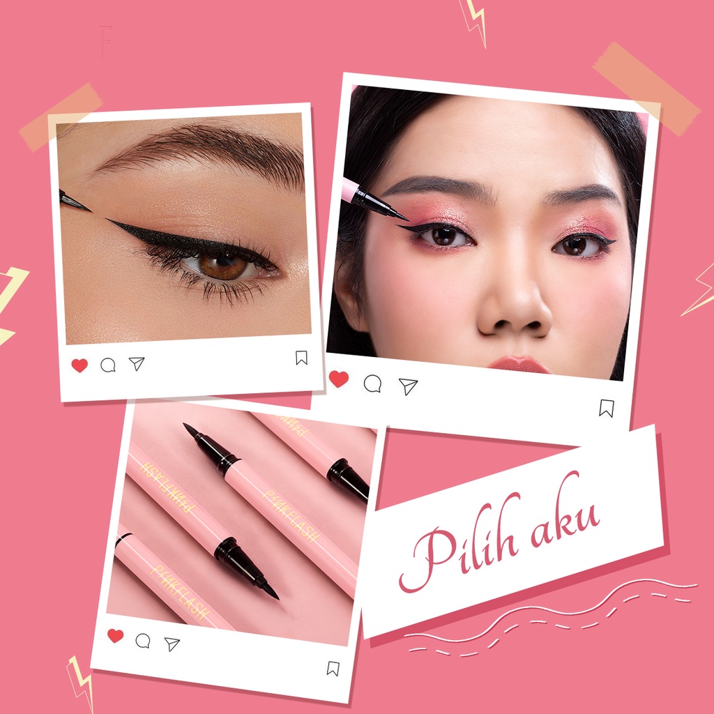 PINKFLASH #OhMyLine Eyeliner Warna Hitam Anti Air Tahan Lama Eye Makeup Evenly Pigmented Liquid Eyeliner