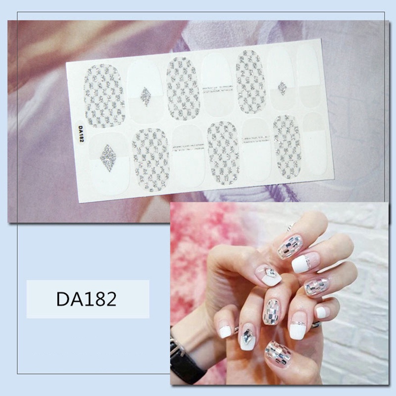 Da181-200 Lembar / Lembar Stiker Kuku Palsu 3d Bronzing Untuk Nail Art Diy