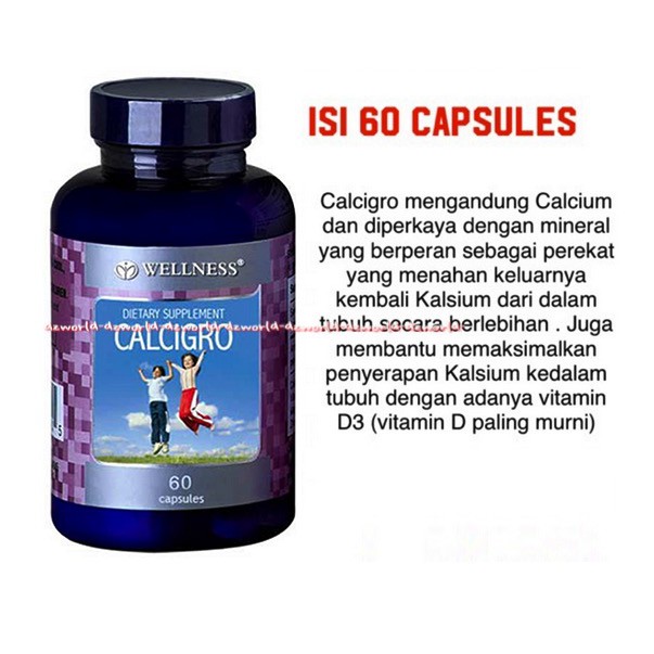 Wellness Calcigro 60Kapsul Obat Untuk Penyerapan Kalsium Tulang Gigi Well Ness