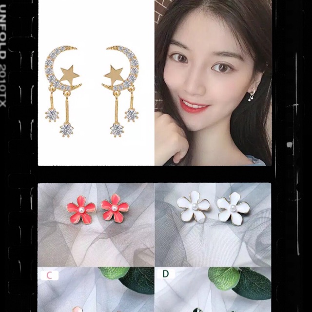 Accesories korea, jepit lucu, jepit rambut, jepit hijab anting lucu, anting bulan, anting bintang