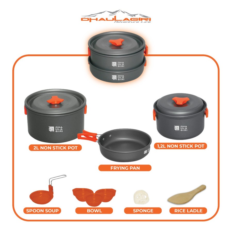 Cooking Set DH300 Dhaulagiri Alat Masak Portable Outdoor Camping