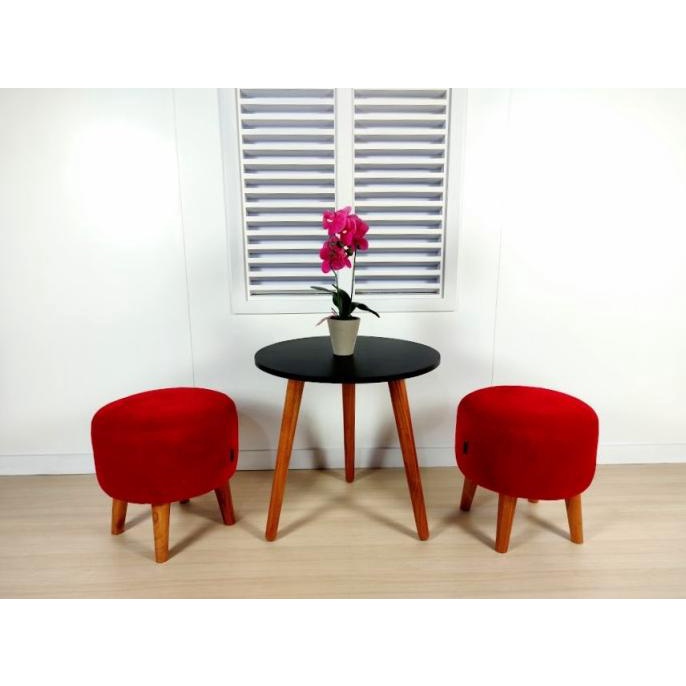 Pouffe bulat  Stool sofa  Sofa minimalis - Merah