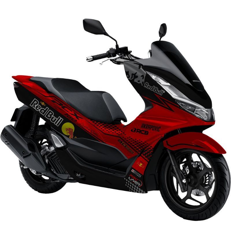 Decal Sticker Honda PCX 160 Fullbody Sticker Decal Variasi Costum Motif RedBull KODE 03