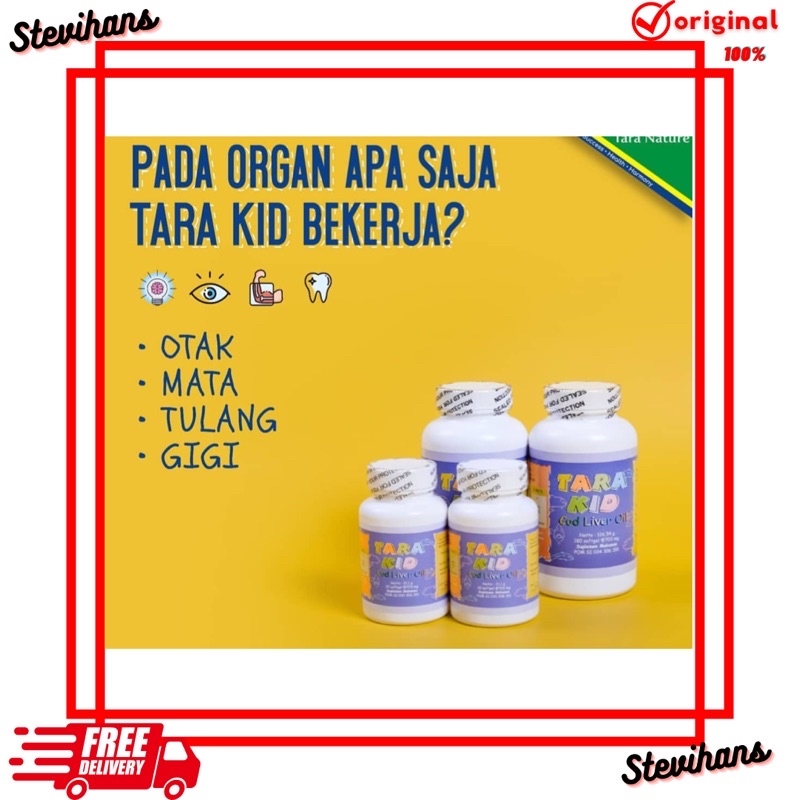 TARA KID Cod isi 180 TARAKID / Minyak Ikan / omega 3 untuk Bayi dan Anak Sehat Cerdas [ TaraKid ]