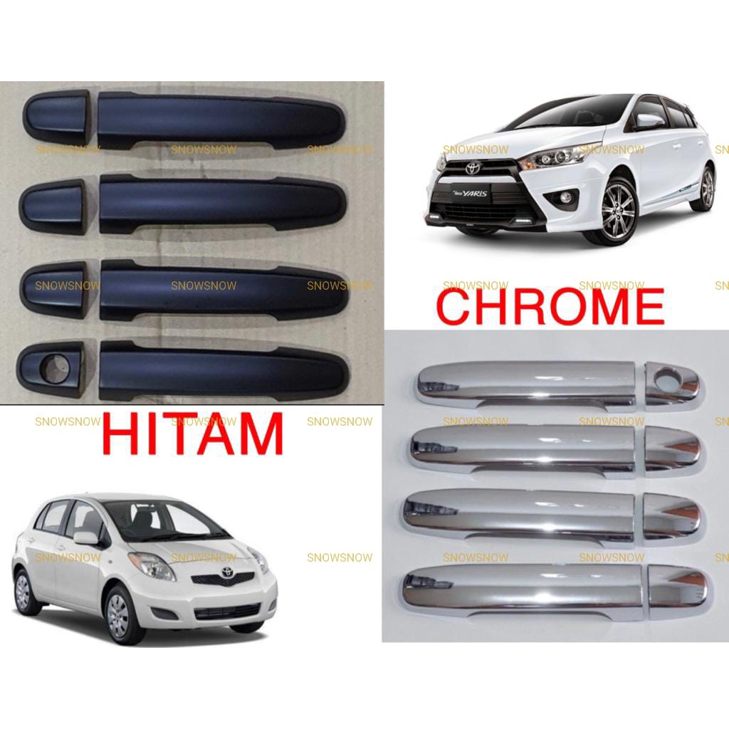 Handle Cover Yaris 2005 2008 2010 2014 2017 Hitam Chrome