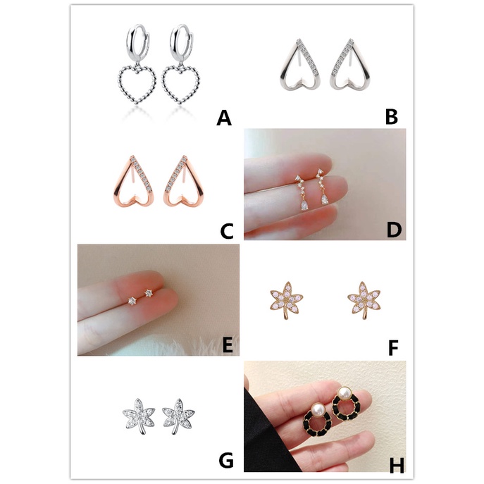 Anting Tusuk Gantung Bahan Sterling Silver 925 Desain Daun Maplebungahati Untuk Wanita