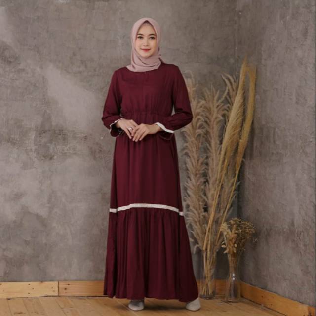 GAMIS VIVANI RENDA REMPEL BUSUI DRESS MOSCREPE PREMIUM