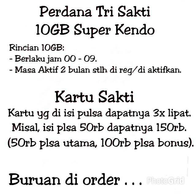 Perdana Tri Sakti 10GB Super Kendo
