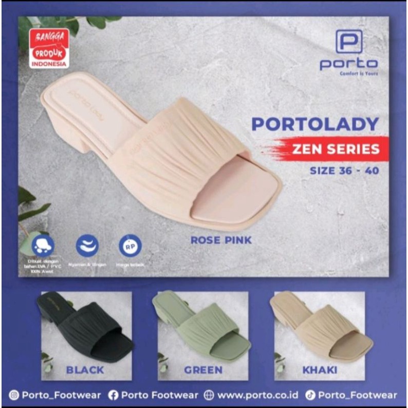 SANDAL SLOP WANITA/SANDAL KARET PORTO LADY ZEN