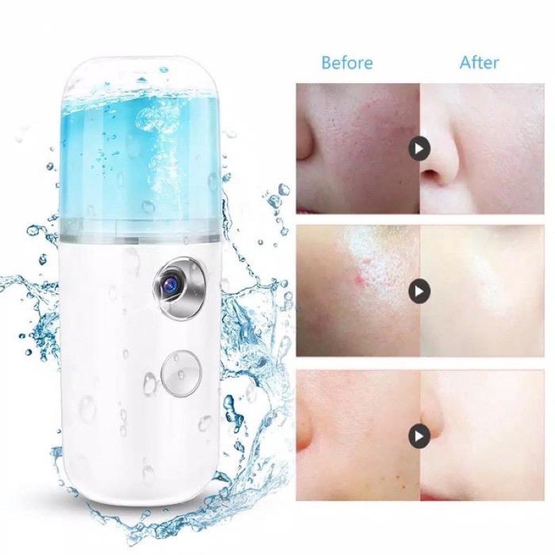 Nano Spray Perawatan Semprot Wajah Portable LED  button on/off