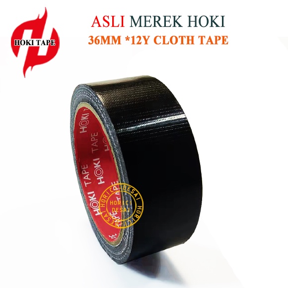 HOKI CLOTH TAPE 24MM*8Y 36MM*8Y ISOLASI WARNA HITAM LAKBAN PEREKAT SUPER MURAH /BAHAN TEBAL JILID LINEN