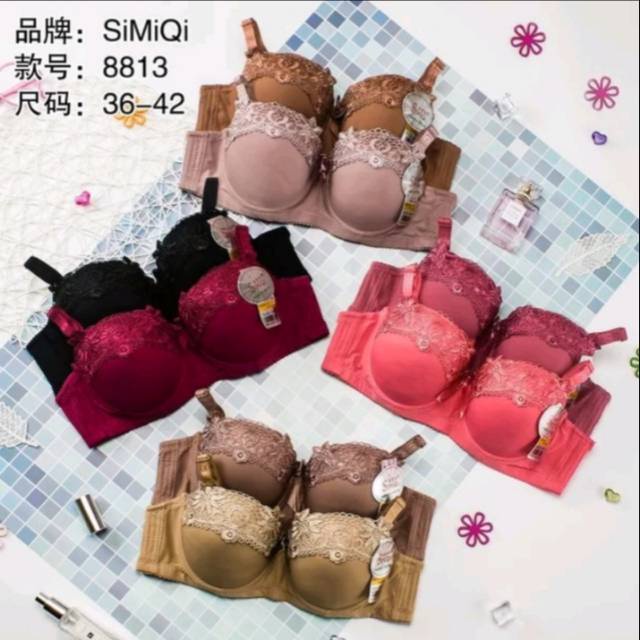 1Pcs Bra/Bh Sexy Bh Busa Pake Kawat/ Bh Busa Kawat Cup Setengah/ Bh Kawat Simiqi Size; 36_42