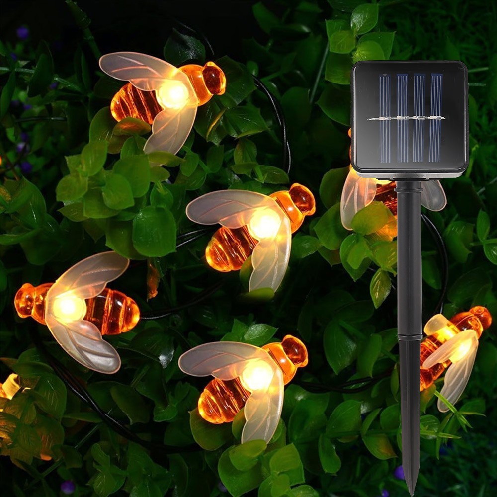 Lampu Hias Dekorasi Lebah Bee 50 LED with Solar Panel - BE306--Finether