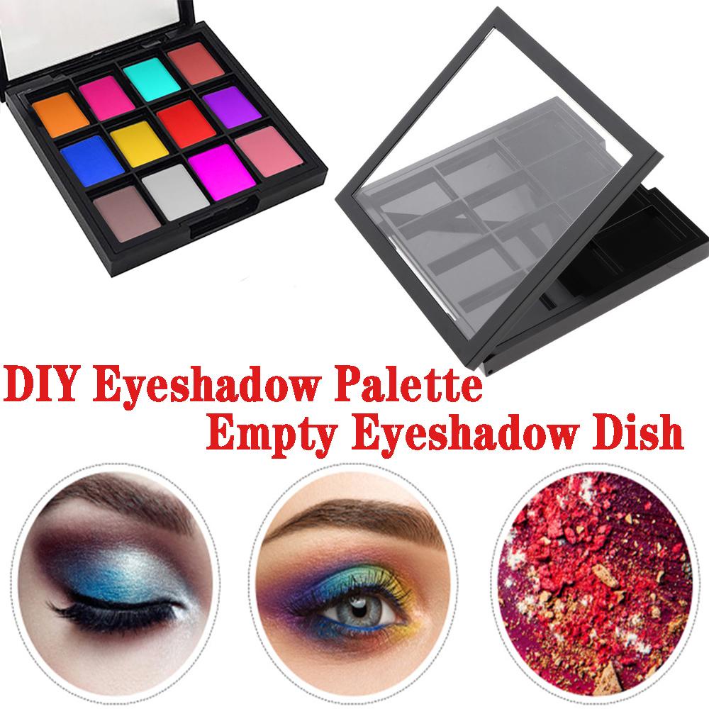 Agustinina Piring Eyeshadow Kosong Hitam High Quality Kotak Isi Ulang Tutup Transparan Wadah Kosmetik Makeup Case Kotak Penyimpanan Makeup Mata