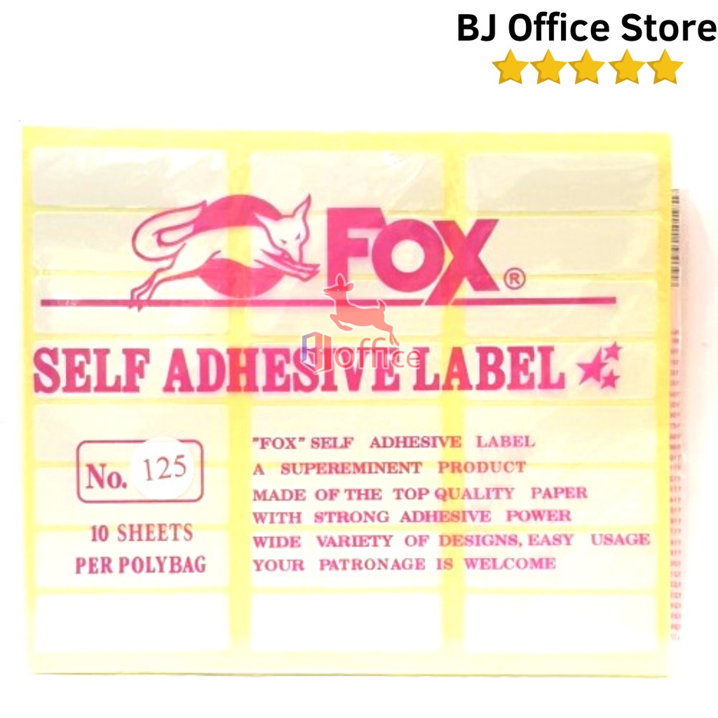 

Kertas / Label Stiker Fox No. 125 ukuran 17 x 58 mm