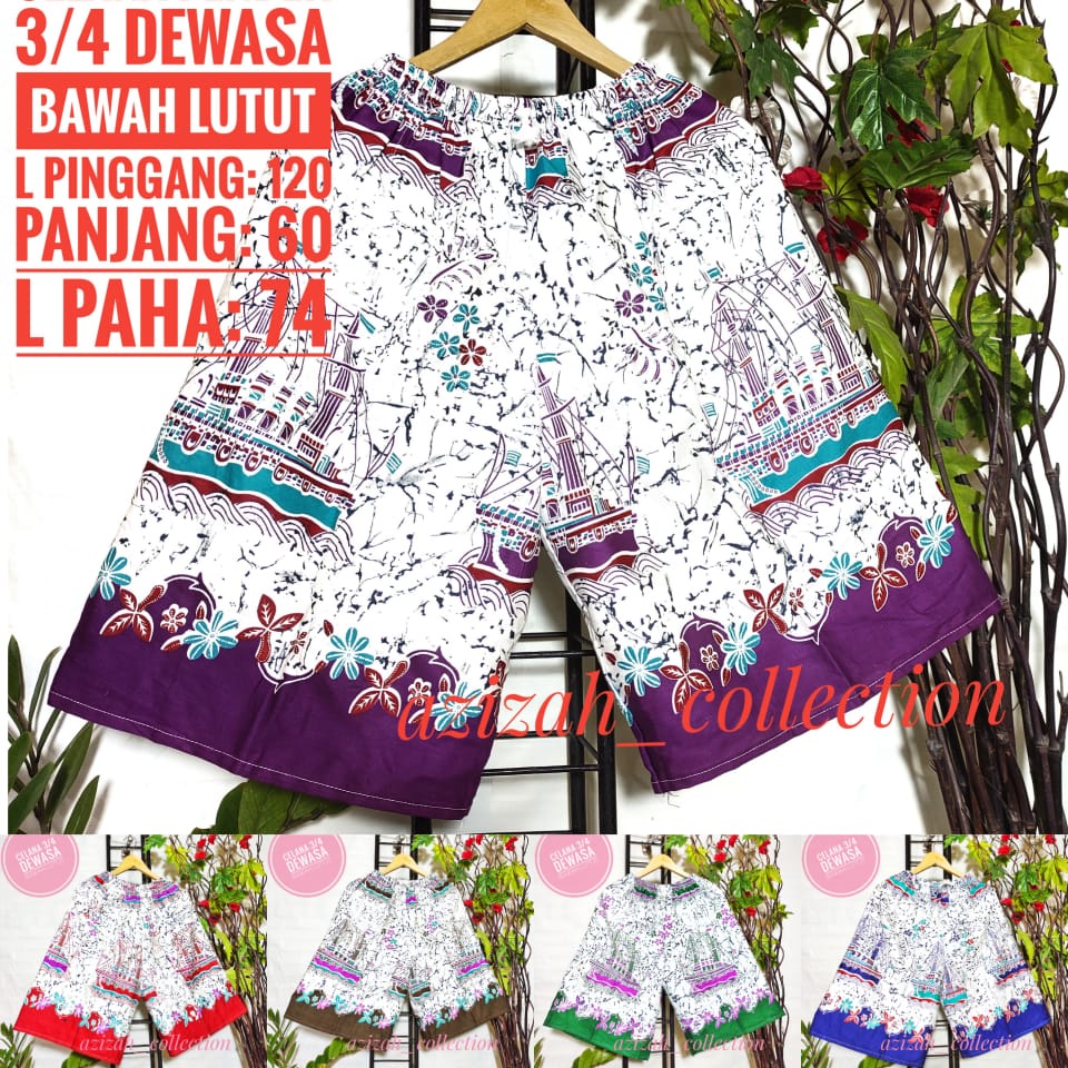 Celana Pendek Jumbo Muat Sampai 90 Kg Bahan Rayon Motif Etnic