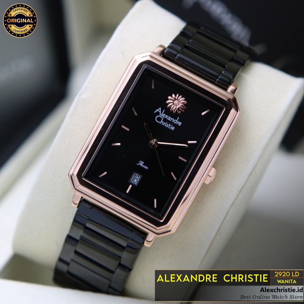 New 2021 Jam Alexander Christie Wanita 2920LD Black Original - Cantik Anggun Elegan Garansi Resmi