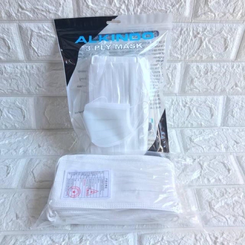 MASKER EARLOOP PUTIH ALKINDO 1BOX 50PCS TERMURAH