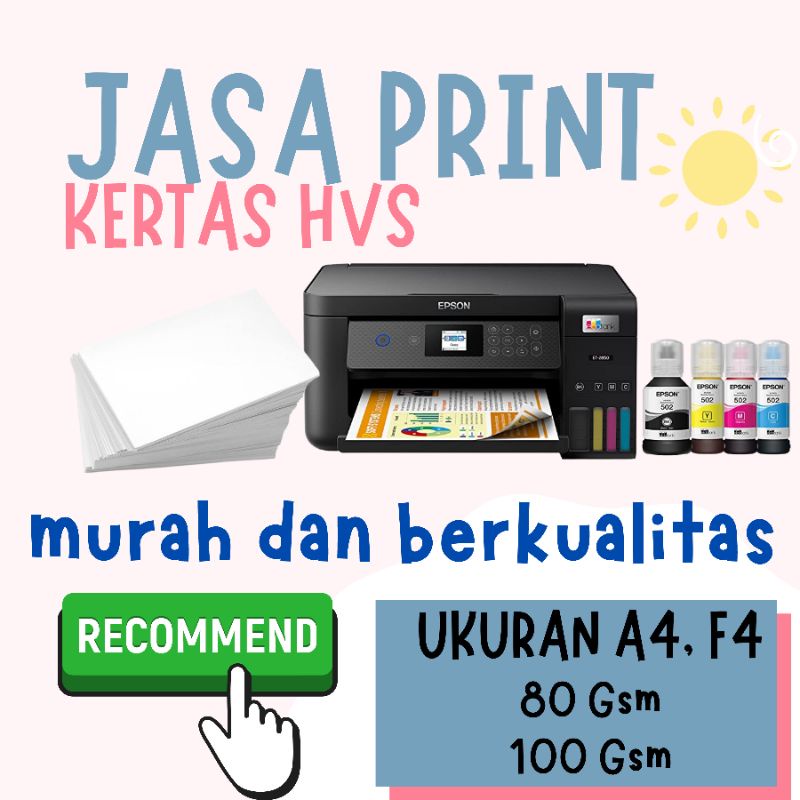 

Jasa print online termurah KERTAS HVS 80 Gsm, 100 Gsm dan F4