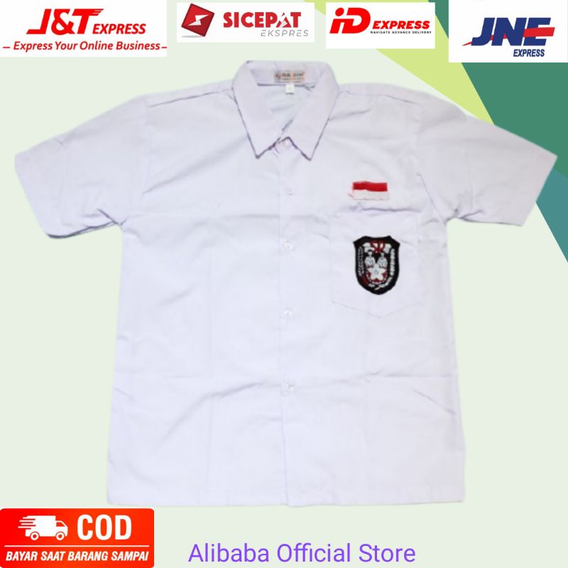seragam sekolah baju putih lengan pendek SD/ MI bet bordir bendera