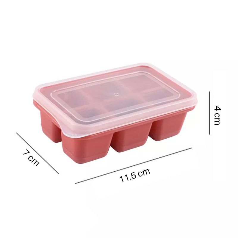 Cetakan Es Batu Silikon 6 Tray Ice Cube Dengan Tutup