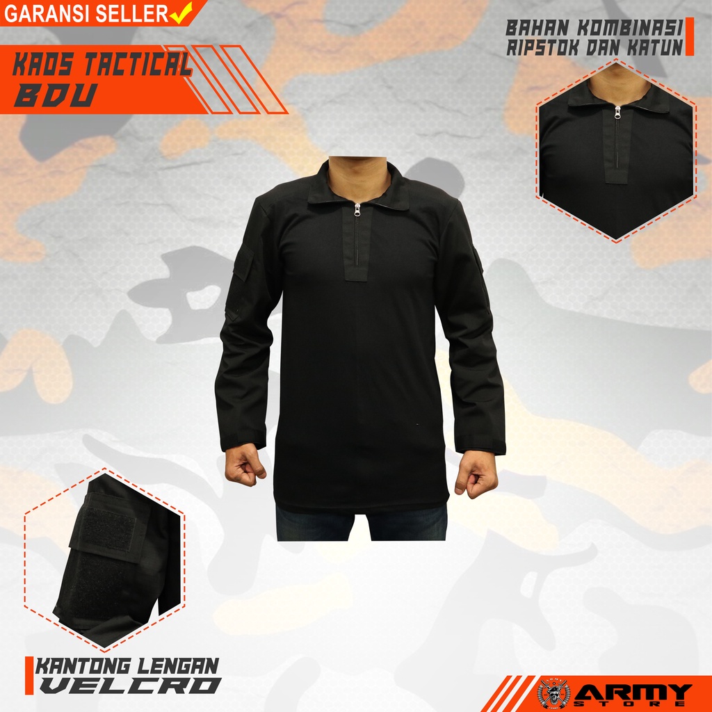 kaos tactical bdu hitam