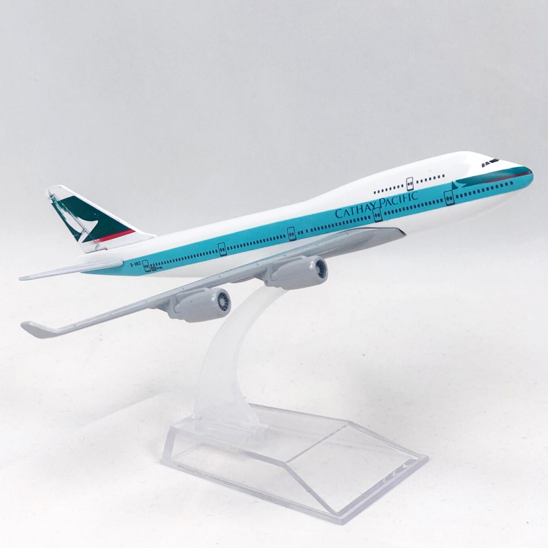 Cathay Pacific B747 Mainan Model Pesawat Terbang Hk Boeing 747 Bahan Metal Ukuran 16CM