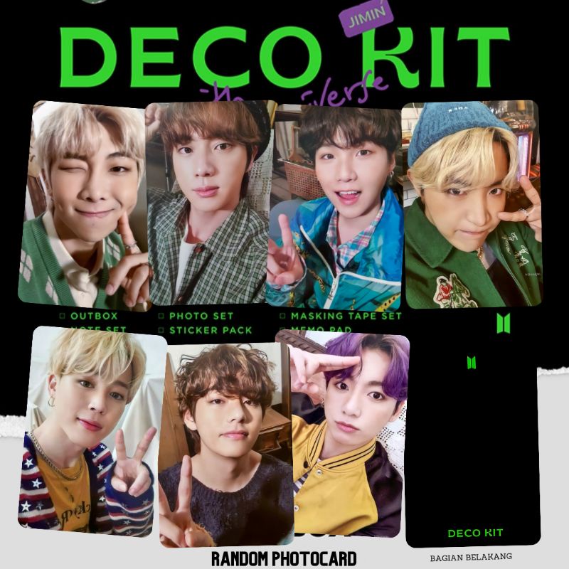 BTS DECO KIT PHOTOCARD UNOFFICIAL