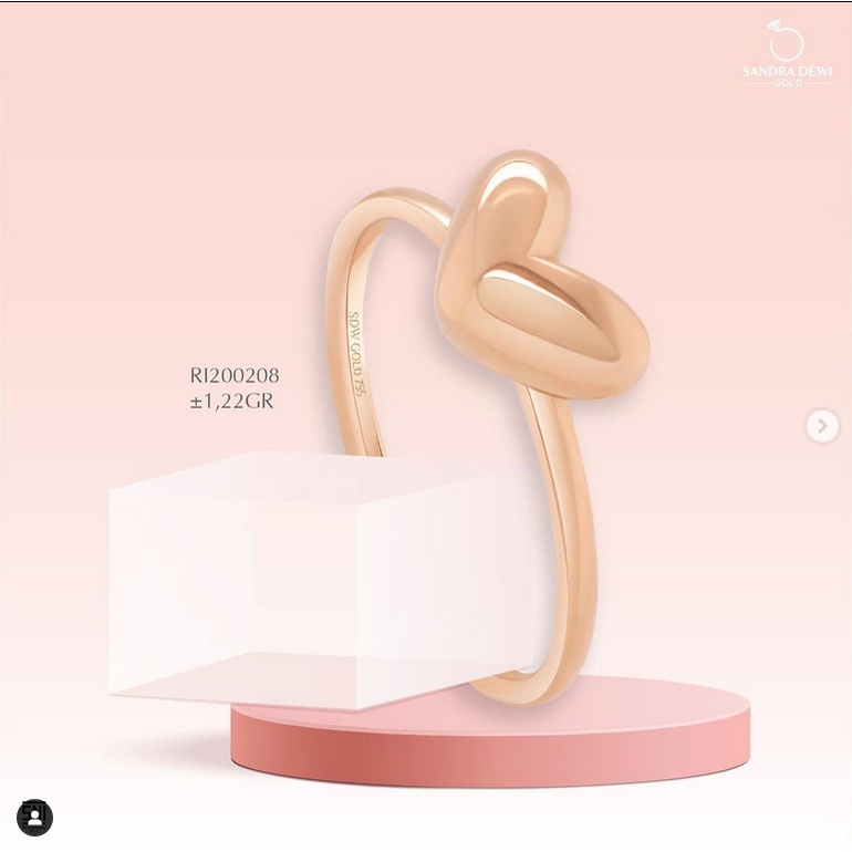 CINCIN EMAS SANDRA DEWI GOLD GOLDEN LOVE COLLECTION HATI HEART MANIS