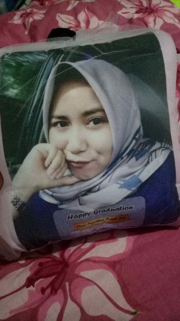 Exclusive | Bantal Foto Untuk Kado Souvenir Hadiah Bisa Pasang Foto Sendiri Gratis Desain