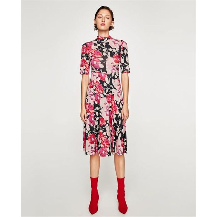 Flower Pleated Dress - DRESS LIPIT IMPORT