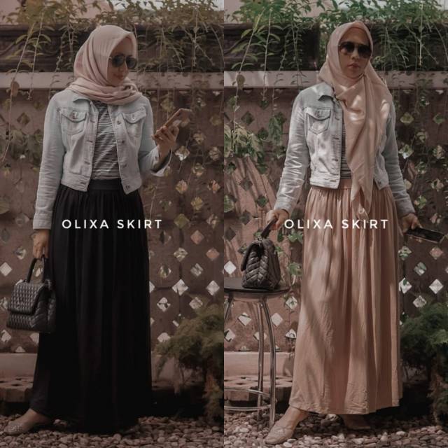 Rok Panjang spandek Polos Olixa