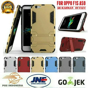 Oppo F1S A59 Armor Rugged Back Case Cover Robot Ironman Casing Stand