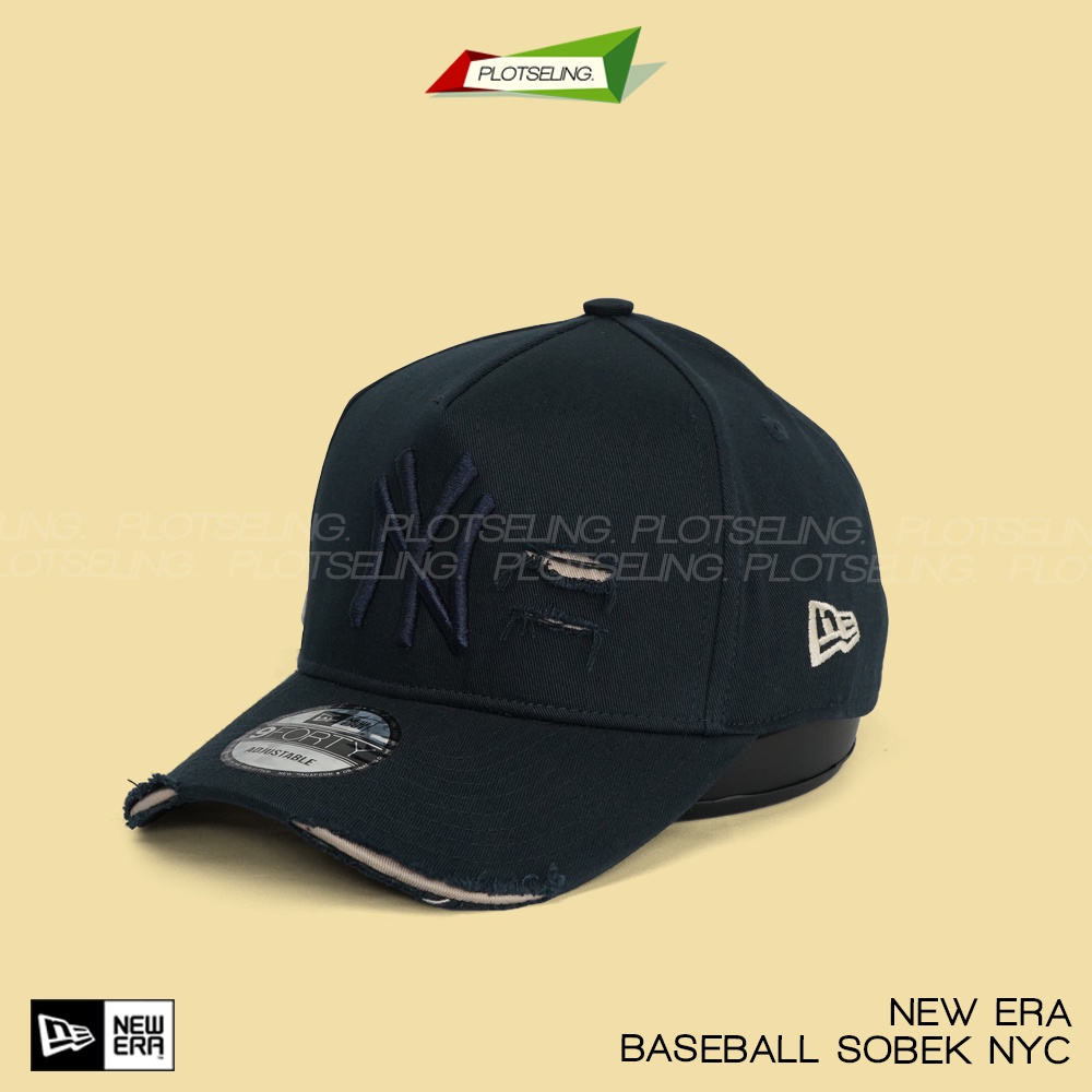 Topi New York Sobek BASEBALL NY DAMAGE Hat New York Yankees Ripped Original Grade Camo Hitam Navy Putih MLB Cap Adjust Unisex Topi Baseball Pria Wanita Hitam