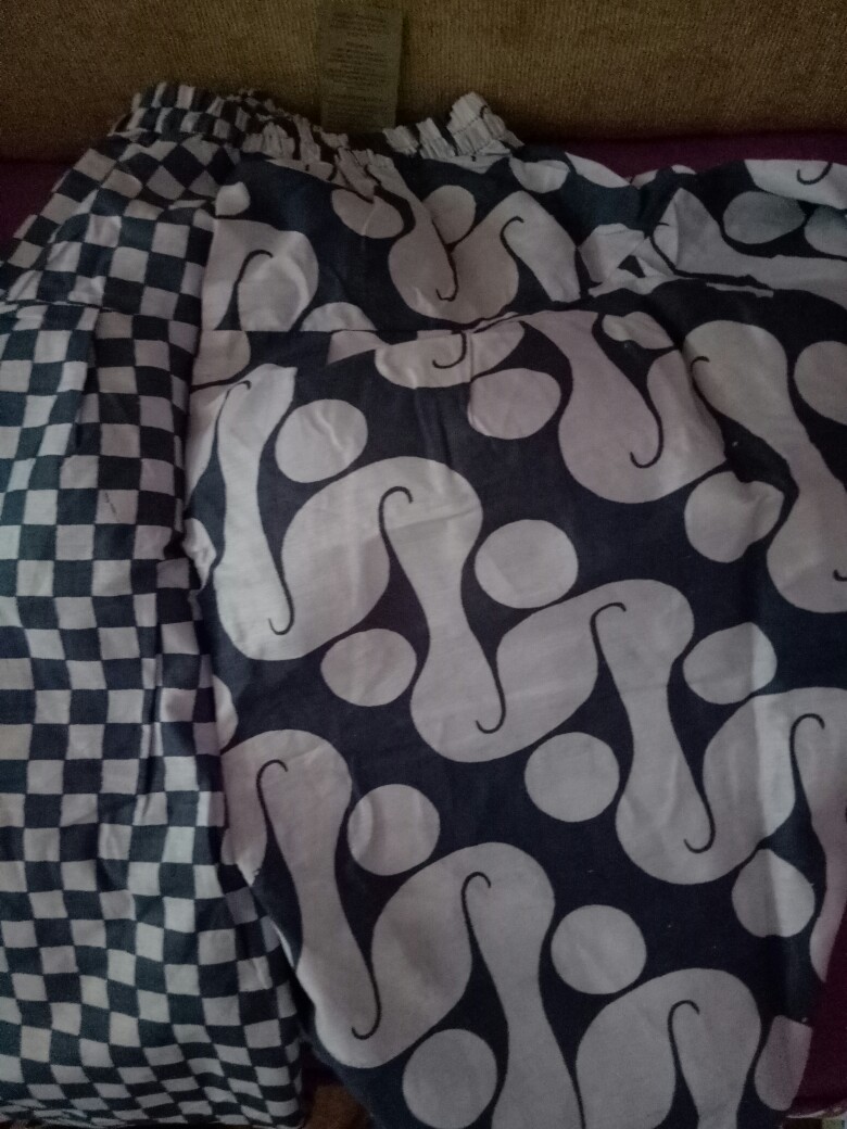 Celana Joger Indigo Kancing Lawasan Seling Mono Bawahan Batik Wanita Casual Formal Katun Kulot