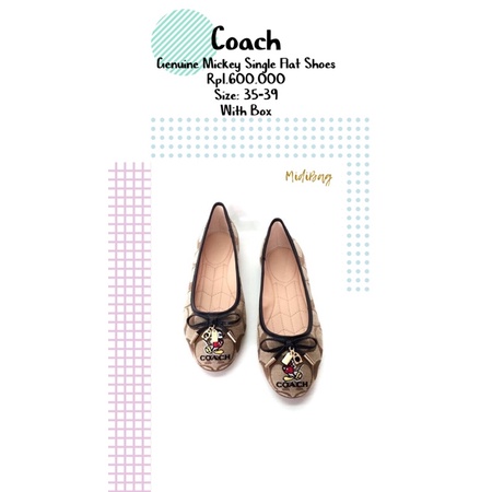 Coach Genuine Mickey Single Flat Shoes