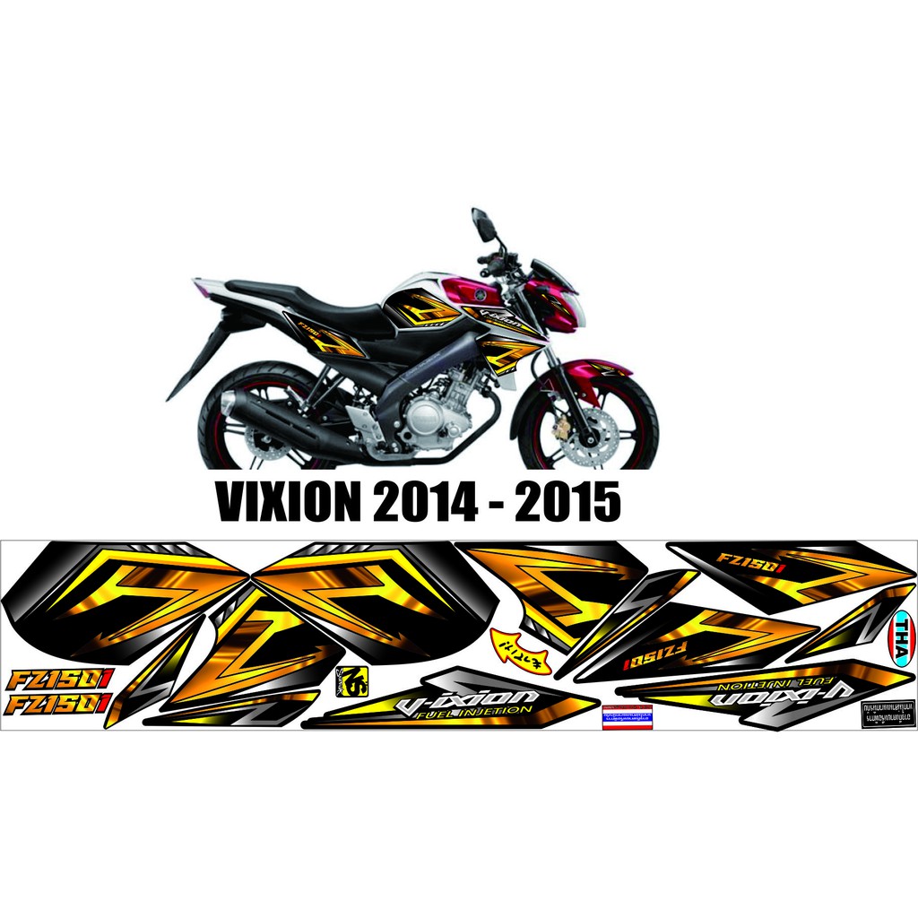 STRIPING MOTOR VIXION FZ150i variasi custom gold vixion 2014-2015 striping VARIASI STICKER