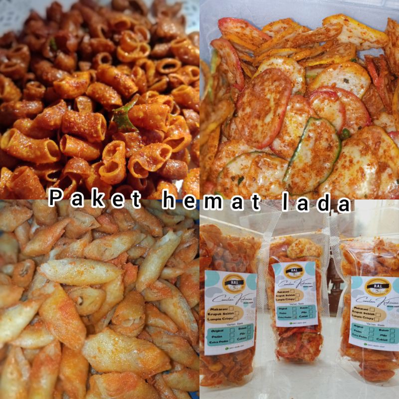 

Paket hemat lada 4 Rasa (Makaroni, Kerupuk seblak,Lumpia Crispy) 70gr