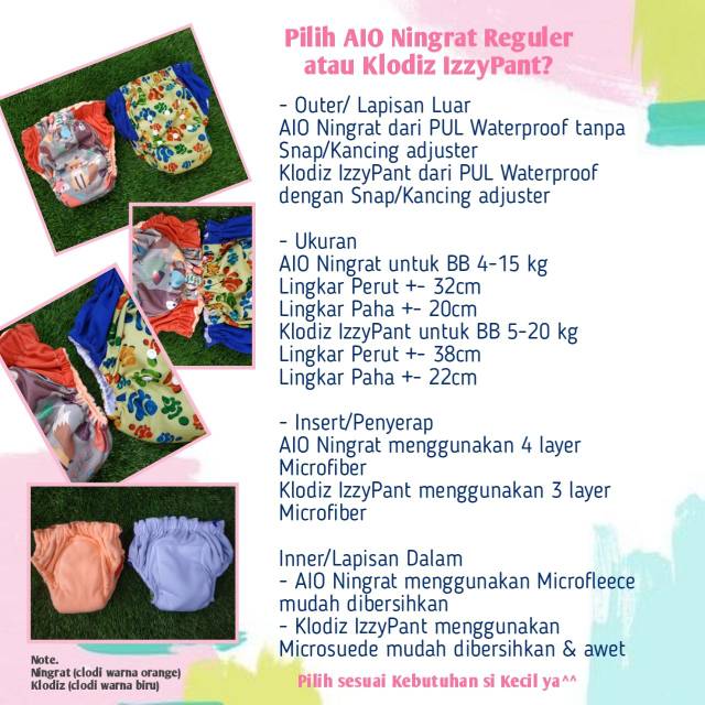 Clodi Ningrat Aio Reguler Standar Popok Celana Murah Popok Kain Clodi Popok Kain Shopee Indonesia