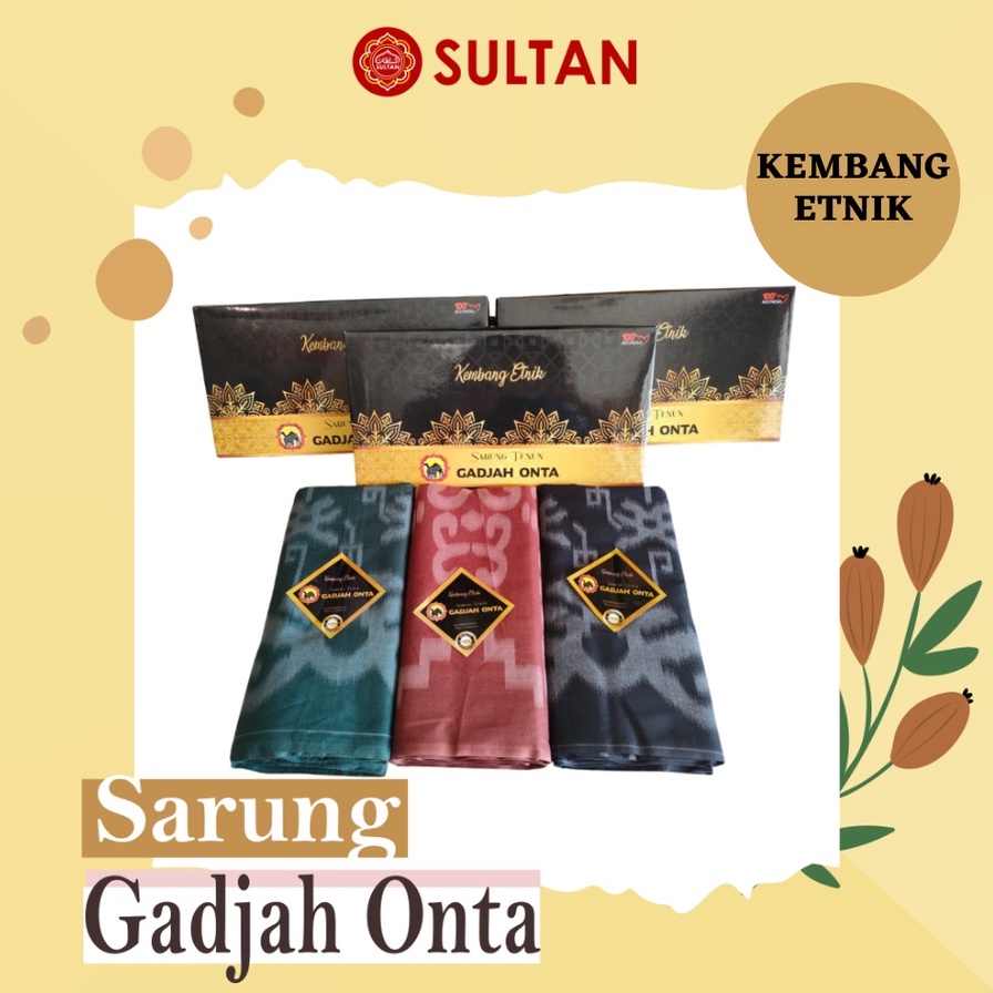 Sarung Gadjah Onta Dewasa Series Kembang Etnik - Warna Tenun Premium