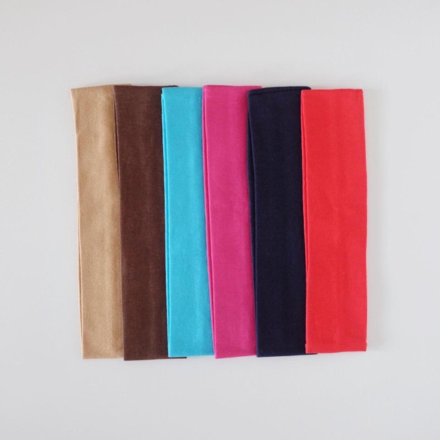 Bandana Polos (Small) - Headband Bando Karet Bando Bahan Turban Bando Kain Bando Handuk KOREA Import